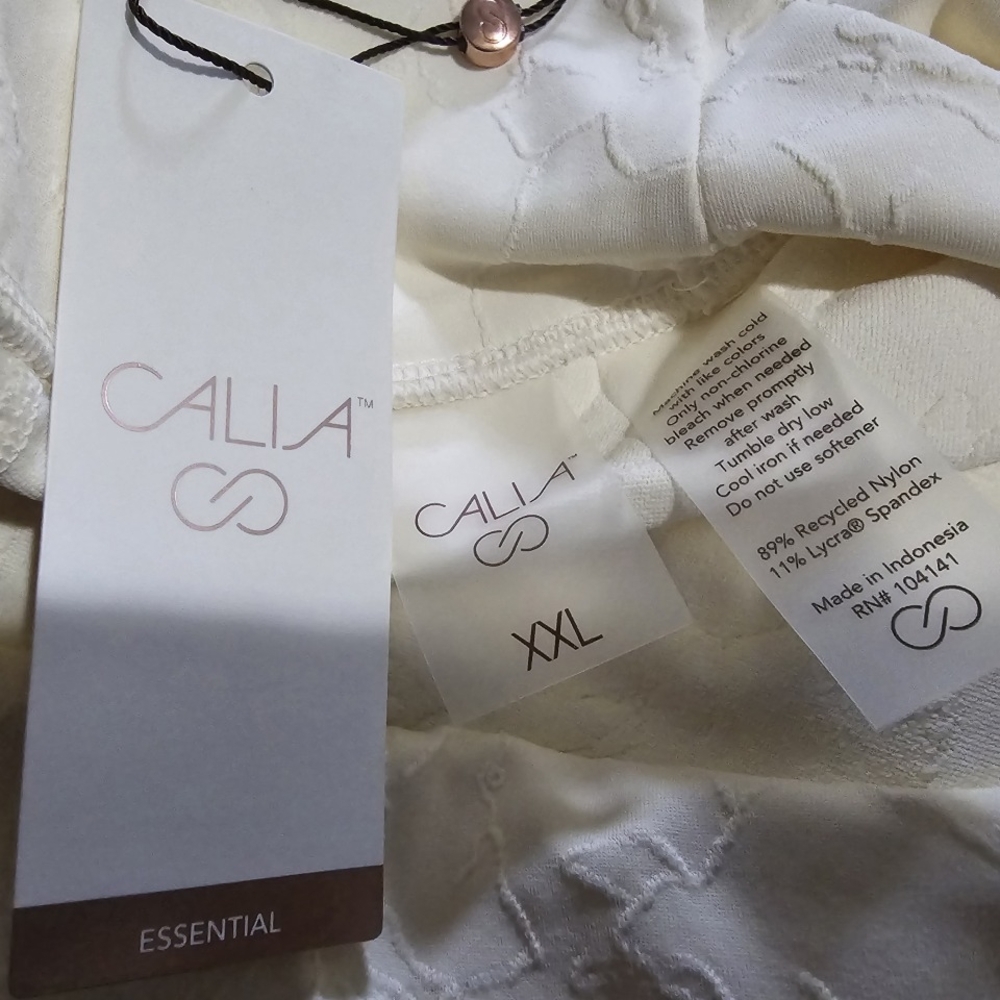Calia Essential Floral Jacquard 7/8 Length Leggings Unbleached